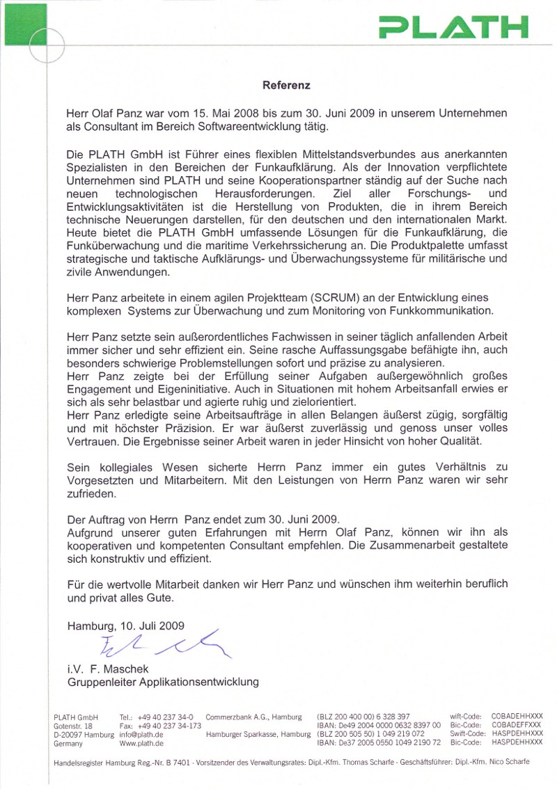 Referenz Plath CSC - Klein